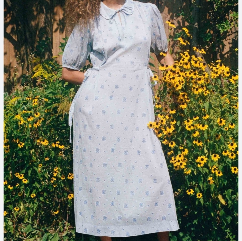 Ciao Lucia Clotilde Dress In Dandelion In Blue XXS